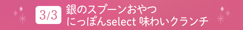 3月3日 銀のスプーンおやつにっぽんselect 味わいクランチ