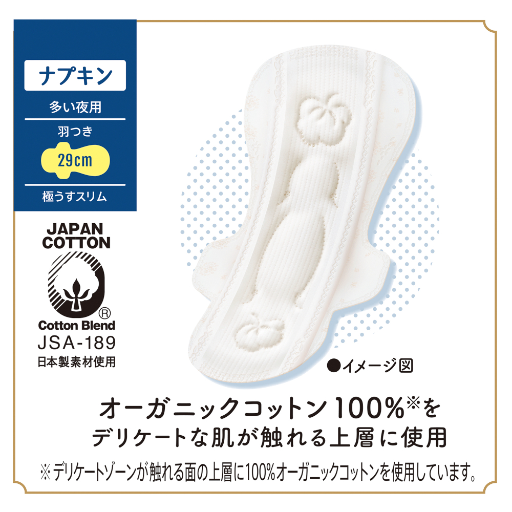 ソフィ はだおもい オーガニックコットン 極うすスリム 多い夜用 羽