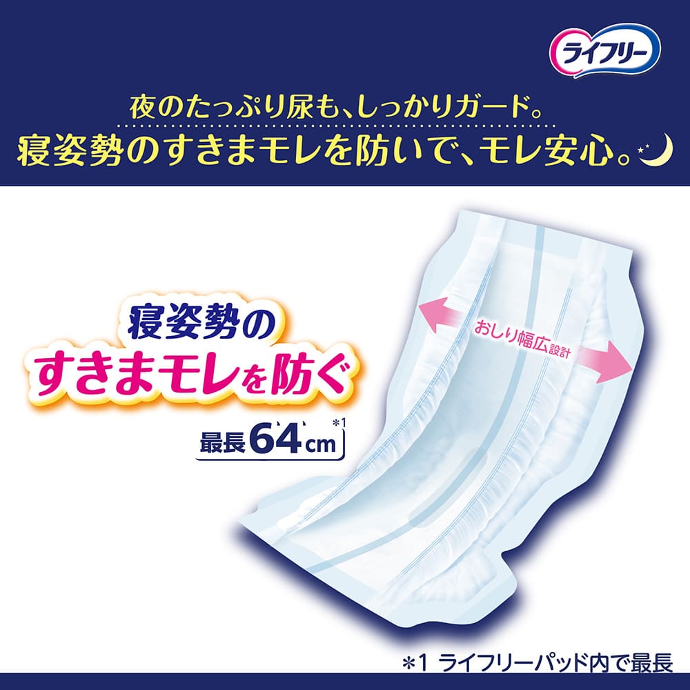 ライフラリー　夜用尿漏れパッド　オムツパッド　男女兼用　ユニチャーム　介護用品