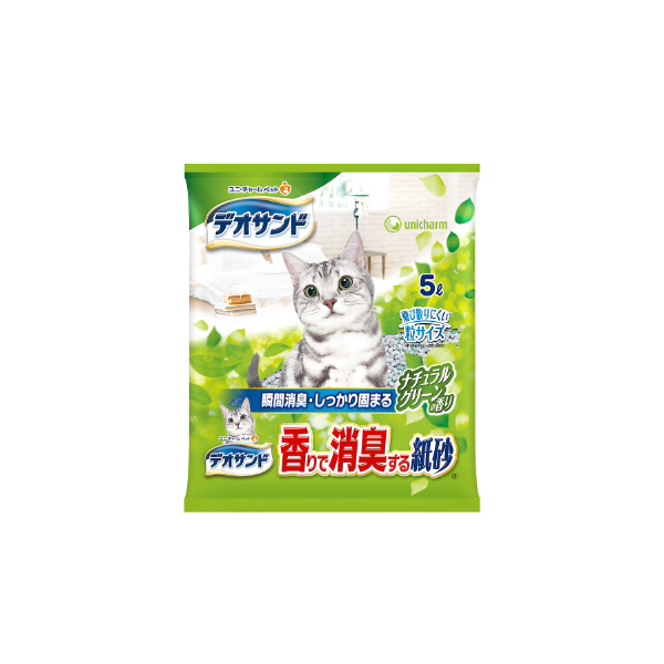 デオサンド香りで消臭紙砂グリーン5L