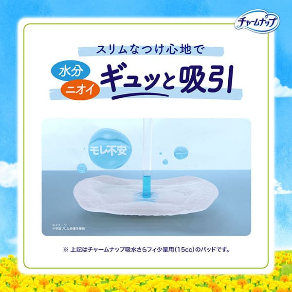 高吸収ポリマーとなみなみシートで瞬間吸収！