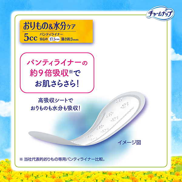 吸収シート搭載でお肌サラサラ! 吸収シート搭載でお肌サラサラ!