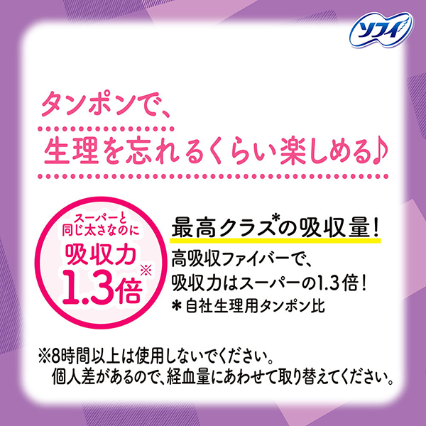 スーパーと同じ太さなのに吸収力1.3倍※