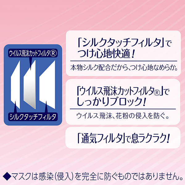 「シルクタッチフィルタ」でつけ心地快適！