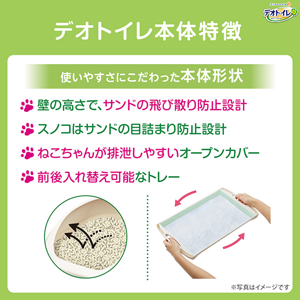 サンドとシートの交換の際は別売りのデオトイレ専用品をお使いください。