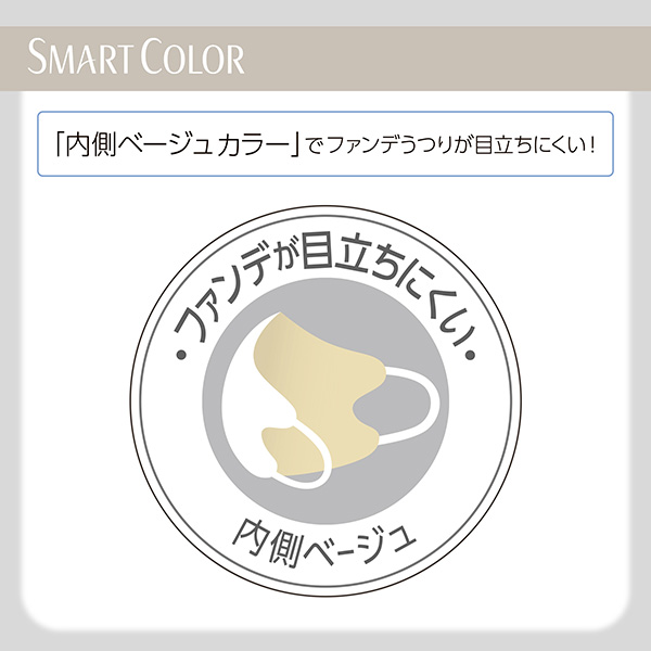 「内側ベージュカラー」でファンデうつりが目立ちにくい! 「内側ベージュカラー」でファンデうつりが目立ちにくい!