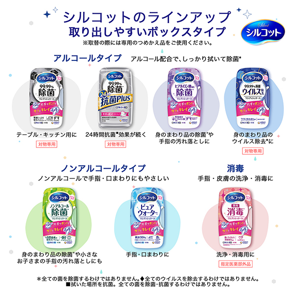 シルコットのラインナップ